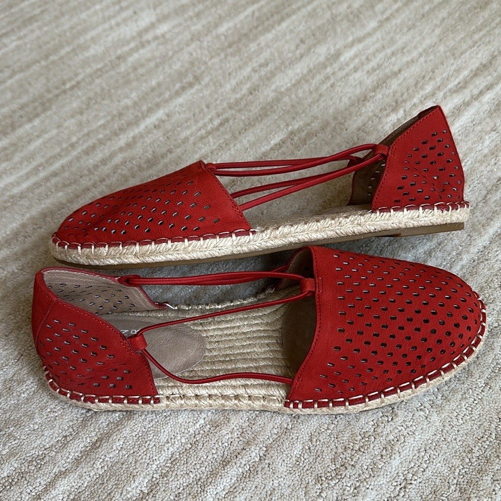 NWOB EILEEN FISHER Lee 2 Espadrille Sandal Red Chili Espadrille Flats Size 8